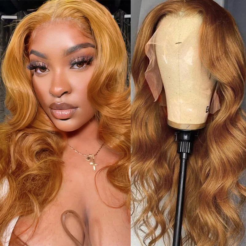 Brazilian Honey Blonde Colored Wig Human Hair 13x4 Lace Frontal Wigs For Women Body Wave Lace Front Human Hair Wigs Pre Plucked