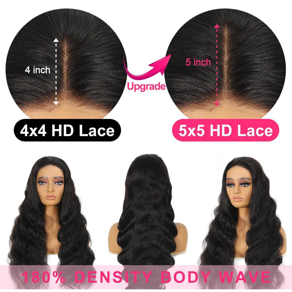 13x4 13x6 Lace Frontal Wigs Human Hair Brazilian Body Wave 5x5 Lace Closure Wigs Brazilian 300 Density Human Hair WigsBeliself