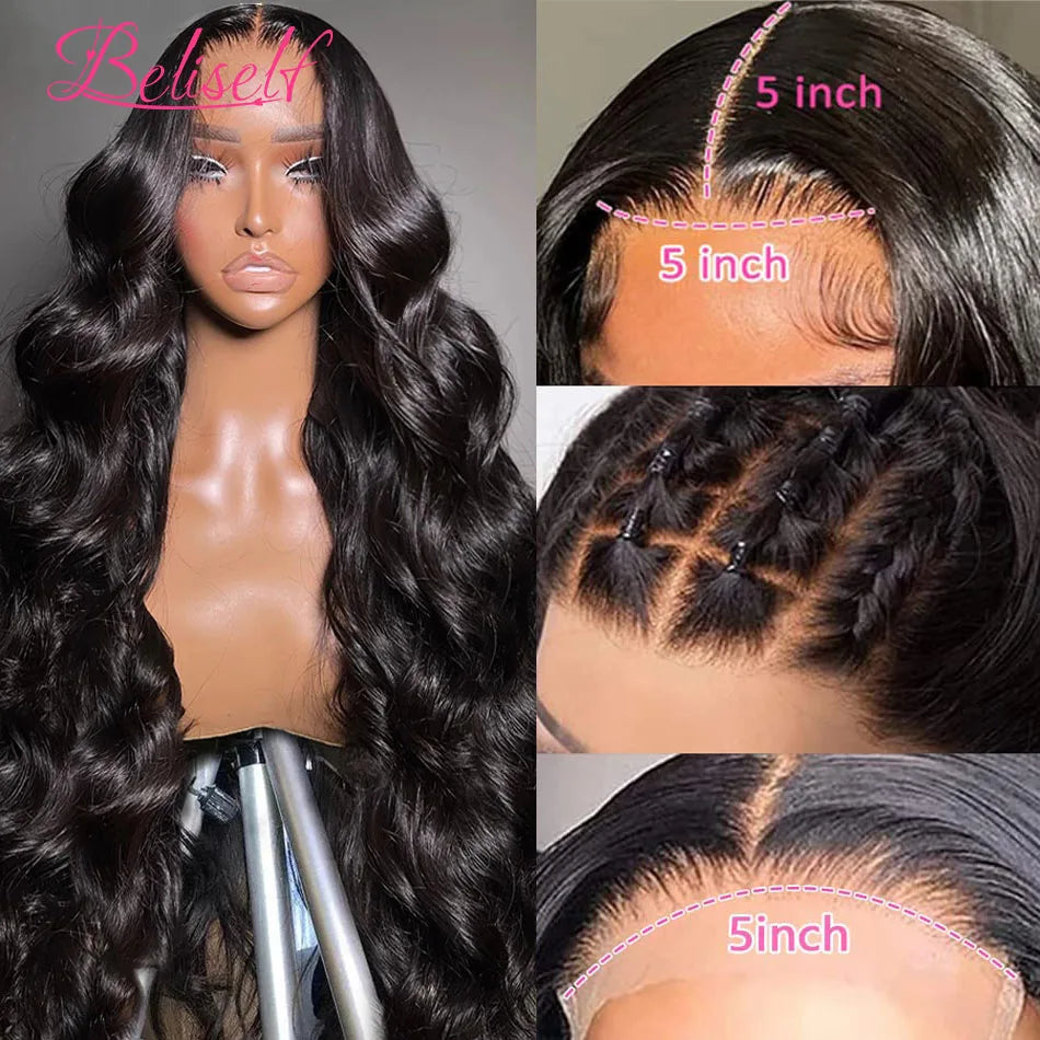 13x4 13x6 Lace Frontal Wigs Human Hair Brazilian Body Wave 5x5 Lace Closure Wigs Brazilian 300 Density Human Hair WigsBeliself