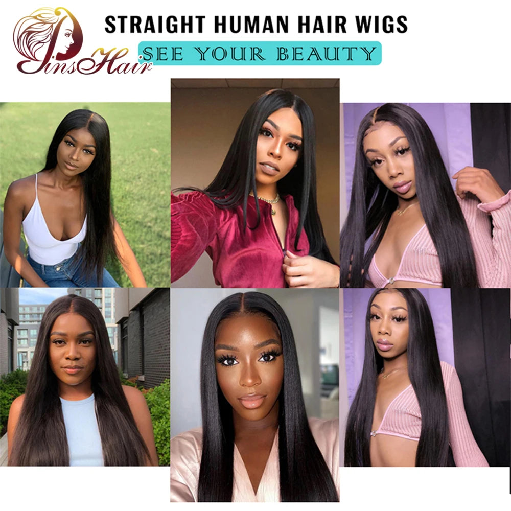 Straight Lace Front Human Hair Wigs 13X4 Lace Front Wig Human Hair Pre Plucked Remy Hair Natural Color Lace Wig For Black Women