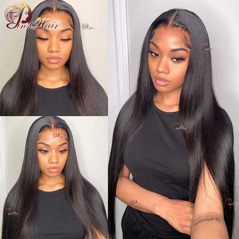 Straight Lace Front Human Hair Wigs 13X4 Lace Front Wig Human Hair Pre Plucked Remy Hair Natural Color Lace Wig For Black Women