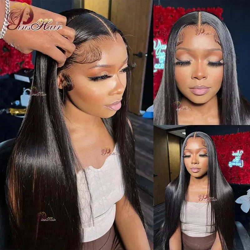 Straight Lace Front Human Hair Wigs 13X4 Lace Front Wig Human Hair Pre Plucked Remy Hair Natural Color Lace Wig For Black Women